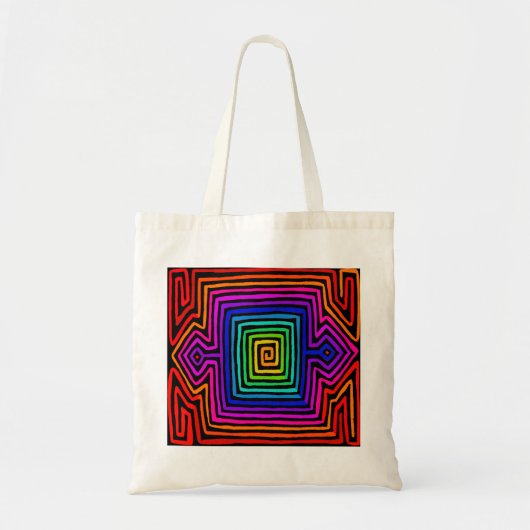 Rainbow Kuna Indian Mola Tote Bag (Voorkant)