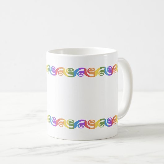 Rainbow La Tene Celtic Swirl Koffiemok (Voorkant rechts)