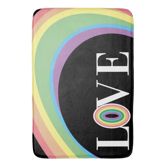 RAINBOW LAAT zwart-wit Bath Mat (Voorkant Verticaal)