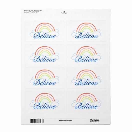 Rainbow-label Etiket (Full Sheet)