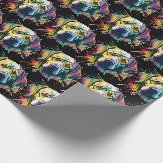 Rainbow Labrador Retriever Waterverf Cadeaupapier (Hoek)