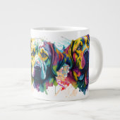 Rainbow Labrador Retriever Waterverf Grote Koffiekop (Voorkant rechts)