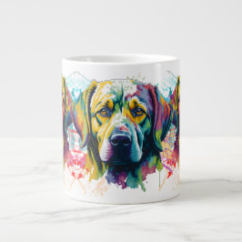 Rainbow Labrador Retriever Waterverf Grote Koffiekop