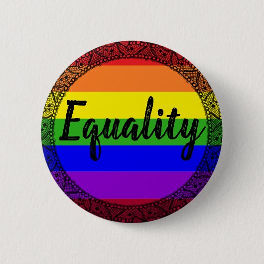 Rainbow Lace Equality pin Ronde Button 5,7 Cm (Voorkant)
