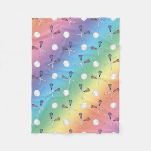 Rainbow lacrosse patroon fleece deken