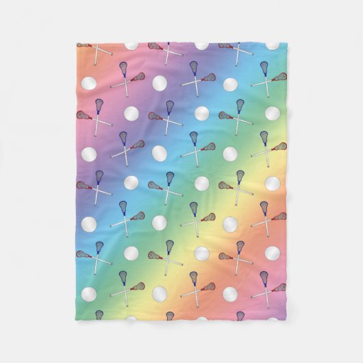 Rainbow lacrosse patroon fleece deken (Voorkant)
