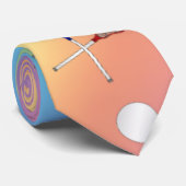 Rainbow lacrosse patroon stropdas (Opgerold)