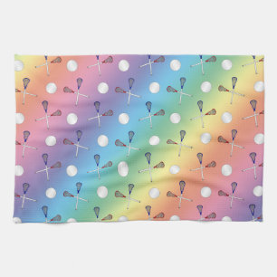 Rainbow lacrosse patroon theedoek