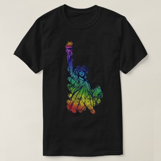 Rainbow Lady Liberty Pride Art T-shirt (Design voorkant)