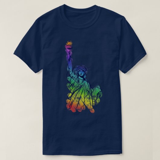 Rainbow Lady Liberty Pride Art T-shirt (Design voorkant)