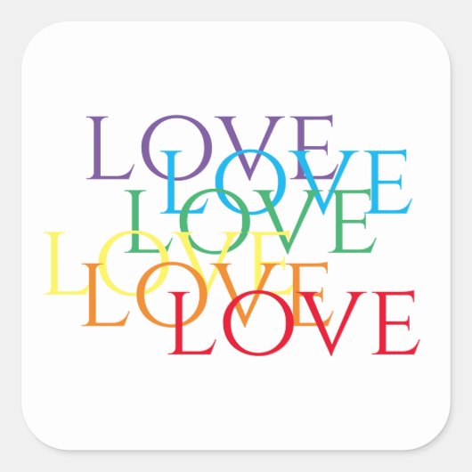 RAINBOW LAGE Stickers op grote vierkant (Voorkant)