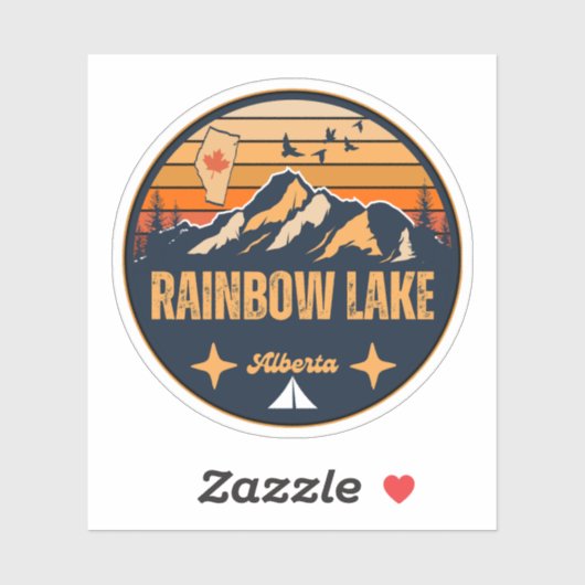 Rainbow Lake, Alberta Sticker (Vel)