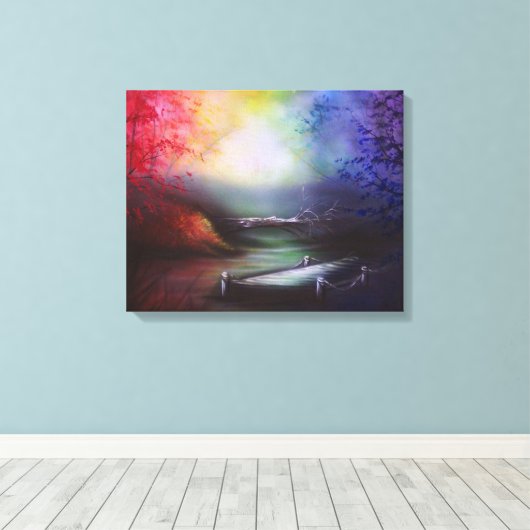 Rainbow Landscape Print (Insitu (Houten vloer))
