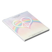Rainbow-laptop voor vrede en liefde notitieblok (Schuin)
