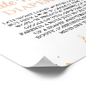 Rainbow Late Night Luier Baby shower Game Poster (Hoek)