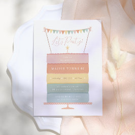 Rainbow Layer Cake Birthday Party Kaart