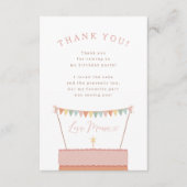 Rainbow Layer Cake Girl Foto Verjaardagsfeest Bedankkaart (Voorkant)