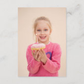 Rainbow Layer Cake Girl Foto Verjaardagsfeest Bedankkaart (Achterkant)