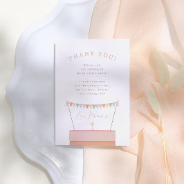 Rainbow Layer Cake Girl Foto Verjaardagsfeest Bedankkaart