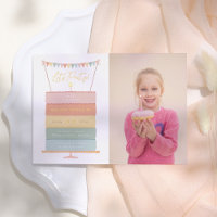 Rainbow Layer Cake Girl Foto Verjaardagsfeest