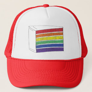 Rainbow Layer Cake Slice Gay Pride LGBT LGBTQ Trucker Pet