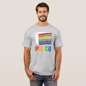 Rainbow Layer Cake Slice Heart LGBT Gay Pride Love T-shirt (Voorkant volledig)