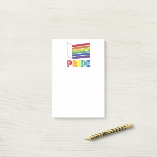 Rainbow Layer Cake Slice LGBT Gay Pride Post Post-it® Notes (Op bureau)