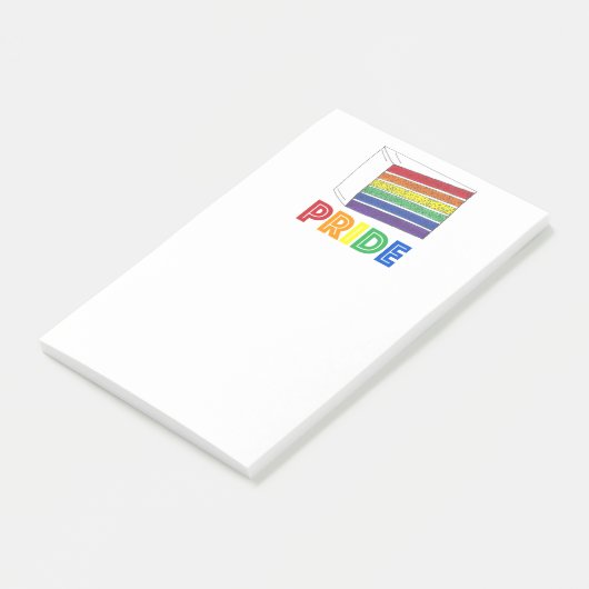 Rainbow Layer Cake Slice LGBT Gay Pride Post Post-it® Notes (Schuin)