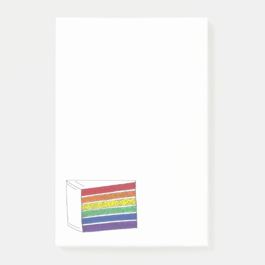 Rainbow Layer Wedding Cake Slice LGBT Gay Pride Post-it® Notes (Voorkant)