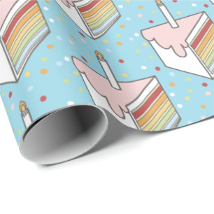 Rainbow Layered Cake Slicks Dotty Cute Cadeaupapier