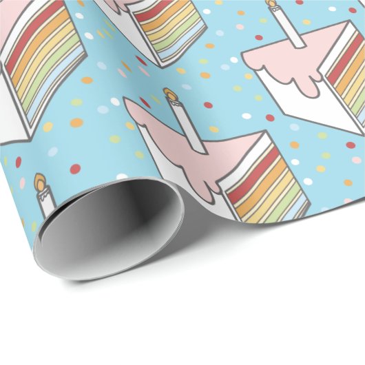 Rainbow Layered Cake Slicks Dotty Cute Cadeaupapier (Rol Hoek)