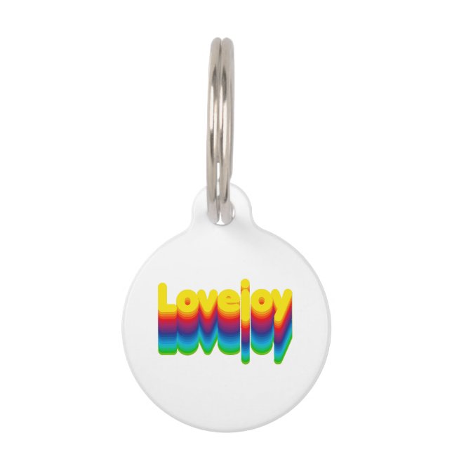 Rainbow Layers Lovejoy Naam Label Huisdierpenning (Voorkant)
