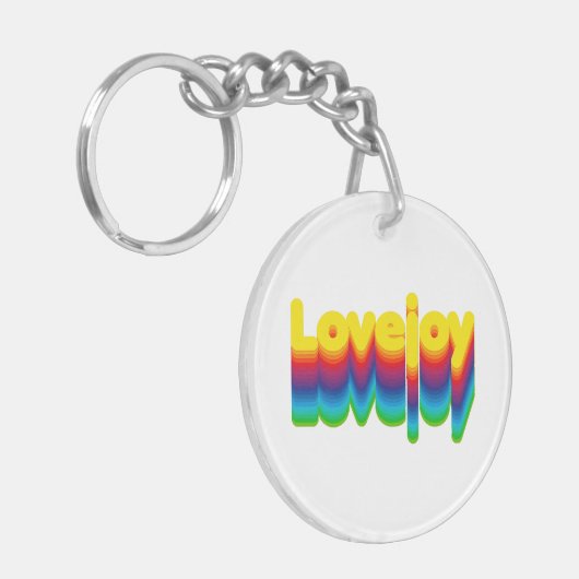 Rainbow Layers Lovejoy Naam Label Sleutelhanger (Voorkant Links)