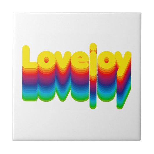 Rainbow Layers Lovejoy Naam Label Tegeltje (Voorkant)