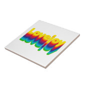 Rainbow Layers Lovejoy Naam Label Tegeltje (Zijkant)