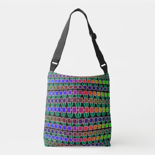 Rainbow Leaf en Geo Crossbody Tas (Voorkant)
