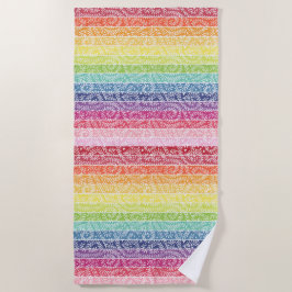 Rainbow Leaf Pattern Boho Strandlaken