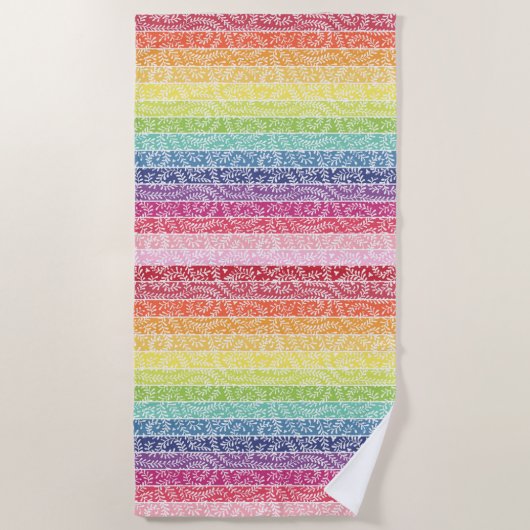Rainbow Leaf Pattern Boho Strandlaken (Voorkant)