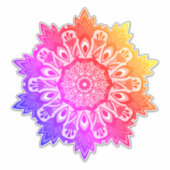 Rainbow Leaf Tropical Boho Mandala Sticker (Voorkant)