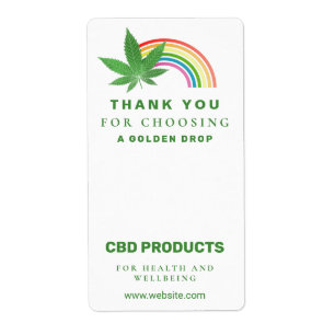 Rainbow Leaf White CBD Box Packaging Labels