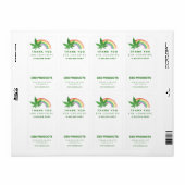 Rainbow Leaf White CBD Box Packaging Labels (Full Sheet)