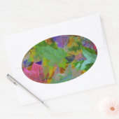 Rainbow Leaves Achtergrond Ovale Sticker (Envelop)