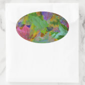 Rainbow Leaves Achtergrond Ovale Sticker (Tas)