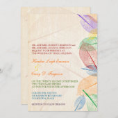 Rainbow Leaves Wedding Kaart (Voorkant / Achterkant)