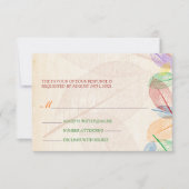 Rainbow Leaves Wedding Response RSVP Kaartje (Voorkant)