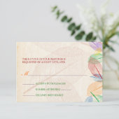 Rainbow Leaves Wedding Response RSVP Kaartje (Staand voorkant)