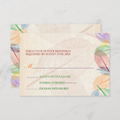 Rainbow Leaves Wedding Response RSVP Kaartje (Voorkant / Achterkant)
