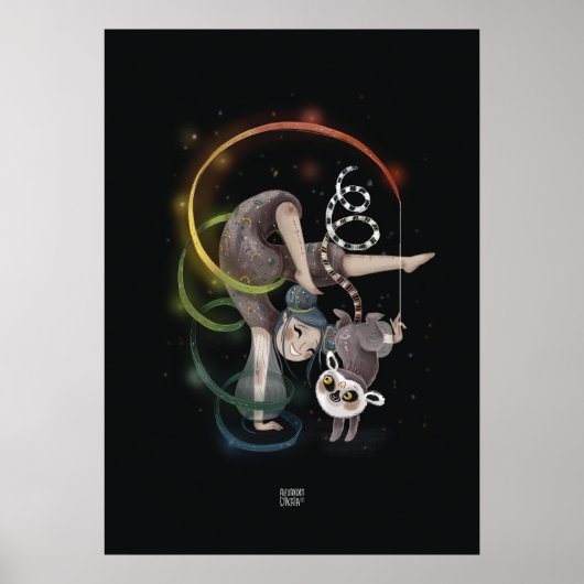 RAINBOW LEMUR van Alexandra Dikaia Poster (Voorkant)