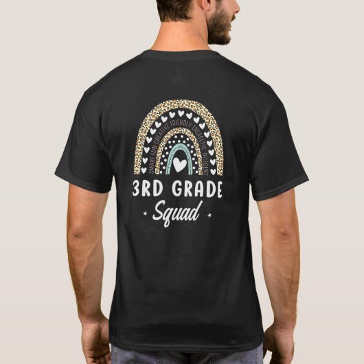 Rainbow Leopard 3de graad terug naar schoolleraar T-shirt (Achterkant)