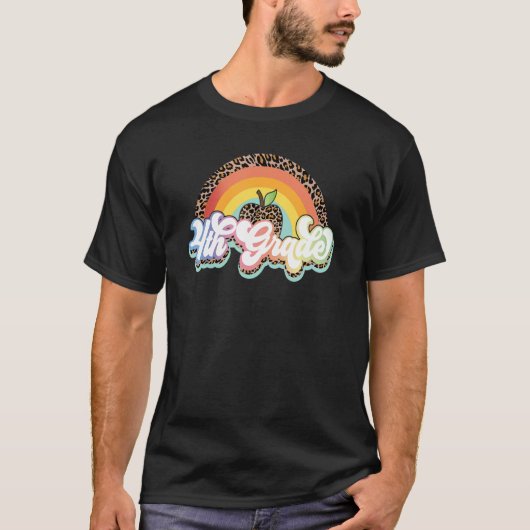 Rainbow Leopard 4e klas docent student terug naar T-shirt (Voorkant)